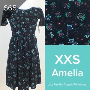 LuLaRoe Amelia XXS-pocket dress! NWT Black